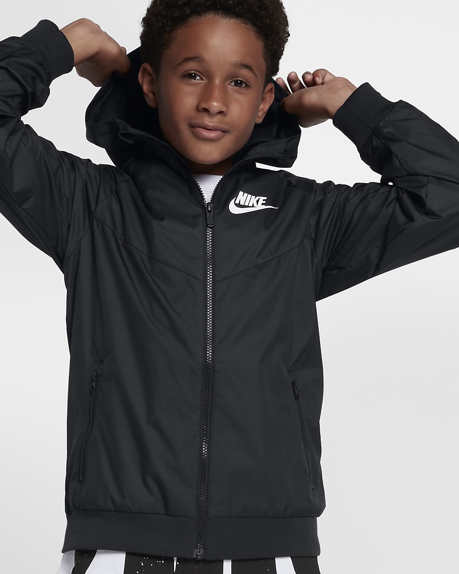 Nike Sportswear Windrunner Kalcaya Kadar nen Bol Kesimli Genc Cocuk Erkek Ceketi